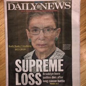Daily News Ruth Bader Ginsburg RBG Newspaper